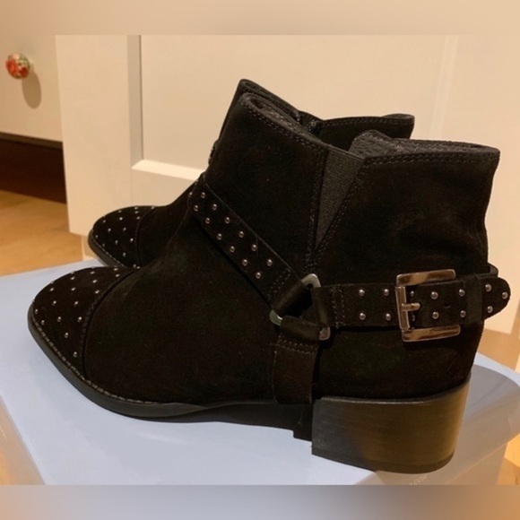 Seychelles Black Suede Studded Harness Bootie - Picture 4 of 5